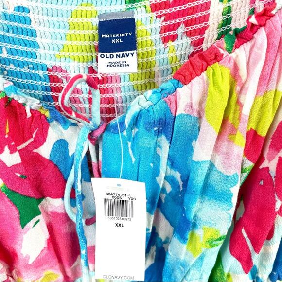 Old Navy Fit and Flare Tropical Floral Flowy Sleeveless Maternity Midi Dress XXL - Picture 13 of 15